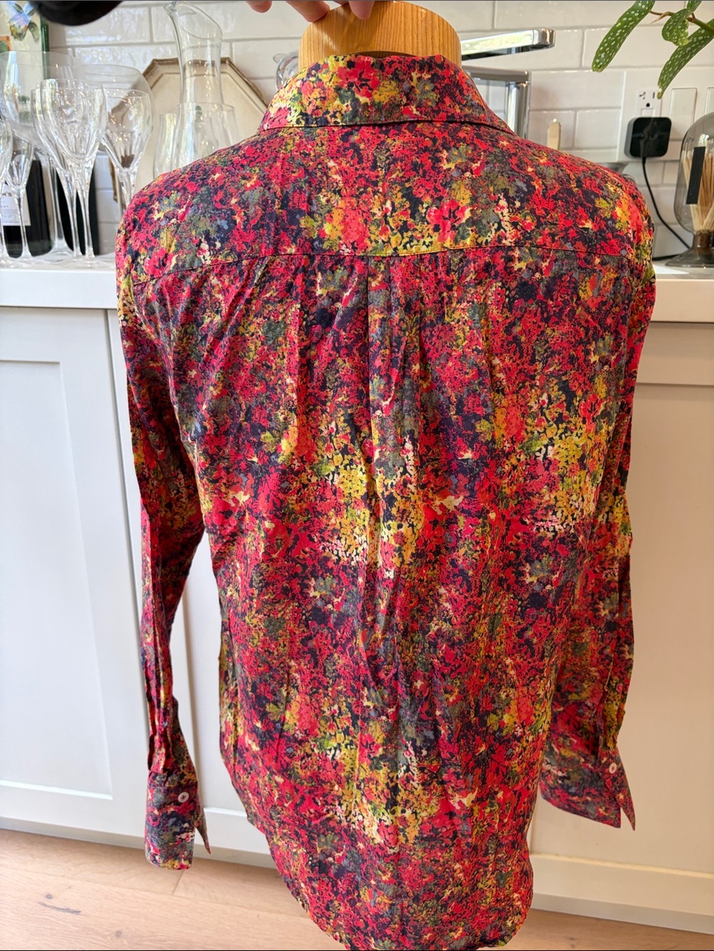 Liberty of London Red Multi-Color Floral-Print Button Down Shirt - Picture 8 of 11